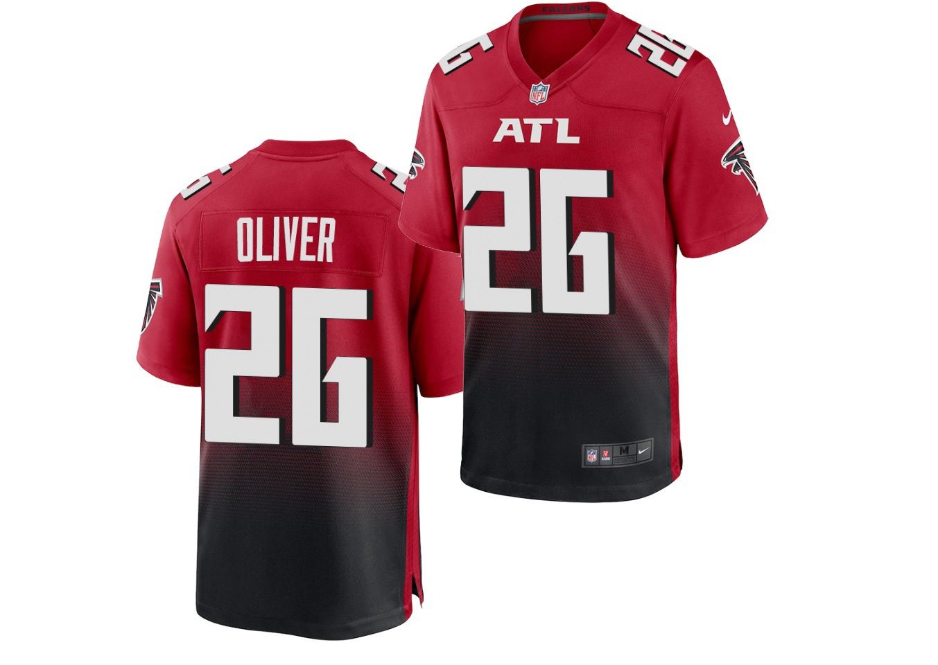 Men Atlanta Falcons #26 Isaiah Oliver Nike Red Game NFL Jersey